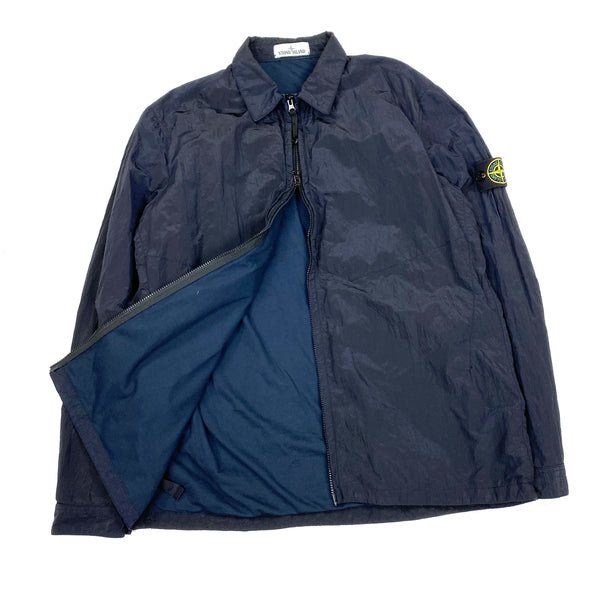 Stone Island Navy Nylon Metal Cotton Lined Overshirt