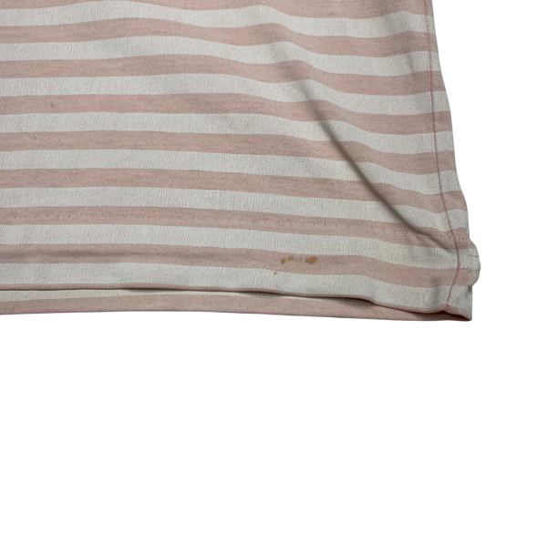 Stone Island Vintage 2002 White & Pink Striped T Shirt - Medium