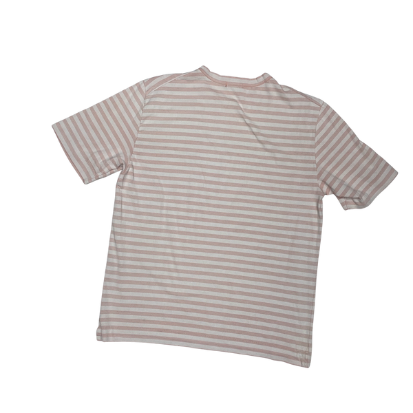 Stone Island Vintage 2002 White & Pink Striped T Shirt - Medium