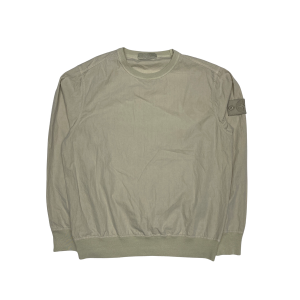 Stone Island 2019 Cream Ghost Resin Cotton Crewneck