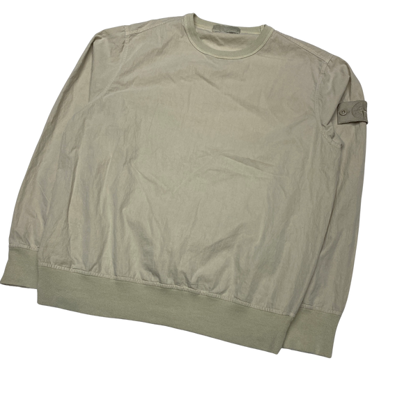 Stone Island 2019 Cream Ghost Resin Cotton Crewneck