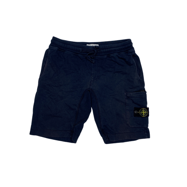 Stone Island 2018 Navy Cotton Fleece Shorts