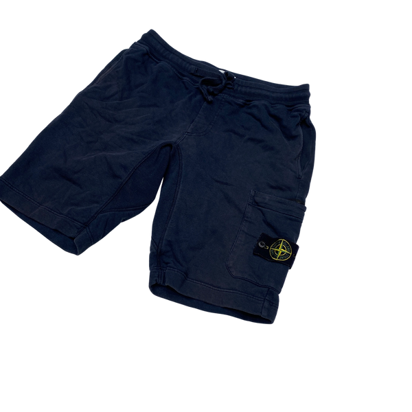 Stone Island 2018 Navy Cotton Fleece Shorts