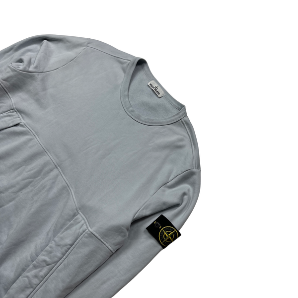 Stone Island Ice Blue Kangaroo Pocket Sweatshirt - 3XL