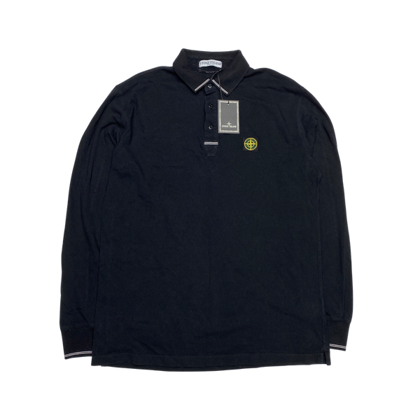 Stone Island 2010 Black Cotton Longsleeved Polo