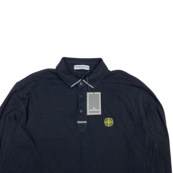 Stone Island 2010 Black Cotton Longsleeved Polo