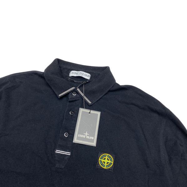 Stone Island 2010 Black Cotton Longsleeved Polo
