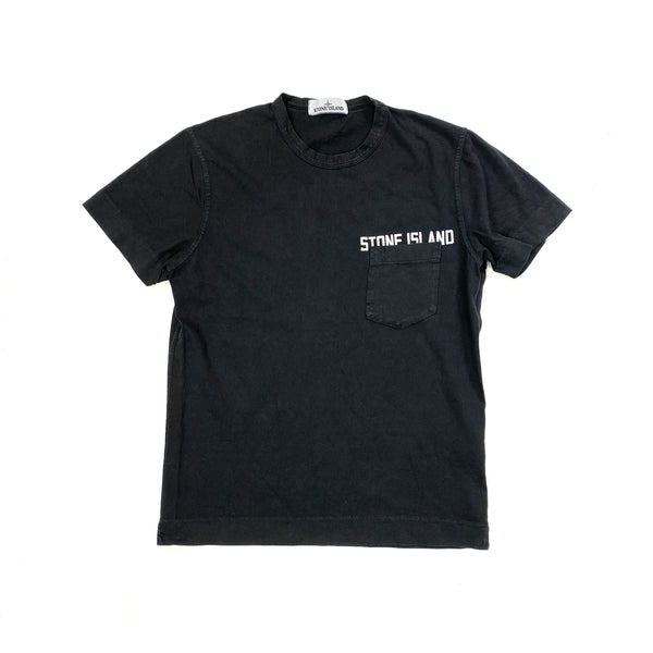 Stone Island Black Spellout T Shirt