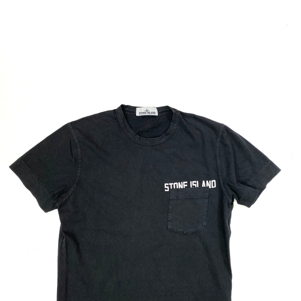 Stone Island Black Spellout T Shirt