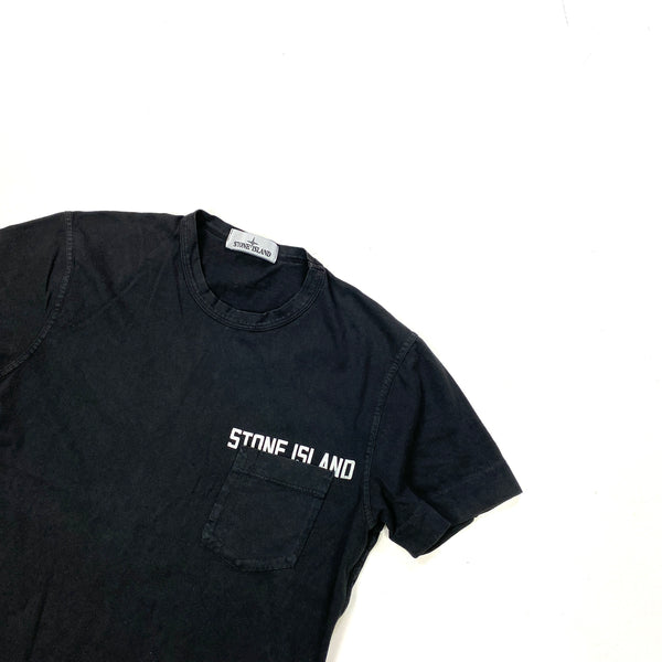Stone Island Black Spellout T Shirt