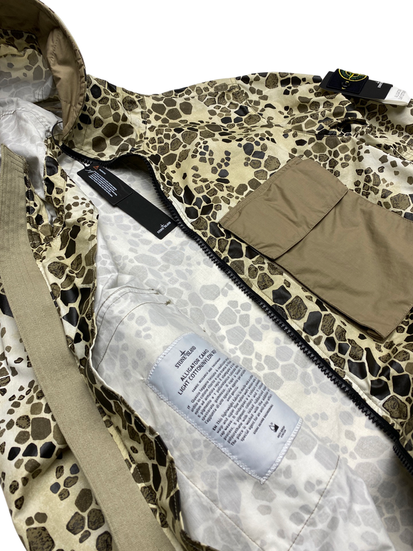 Stone Island 2018 Alligator Camo Light Cotton / Nylon Fishtail Parka