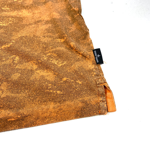 Stone Island Orange Camo Cotton T Shirt