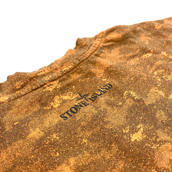 Stone Island Orange Camo Cotton T Shirt