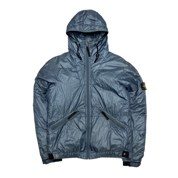 Stone Island 2007 Blue Grey Mesh Badge Down Puffer Jacket
