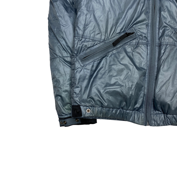Stone Island 2007 Blue Grey Mesh Badge Down Puffer Jacket