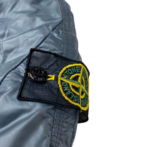 Stone Island 2007 Blue Grey Mesh Badge Down Puffer Jacket