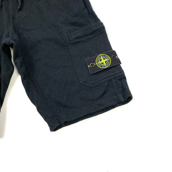 Stone Island Black Cotton Fleece Shorts