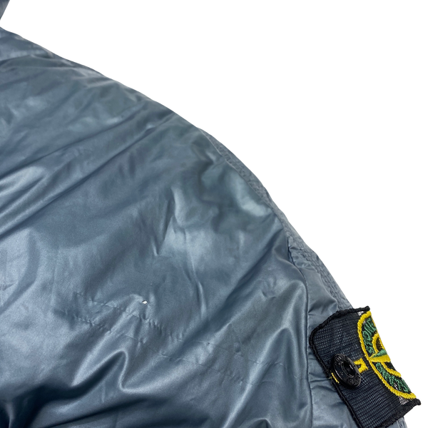 Stone Island 2007 Blue Grey Mesh Badge Down Puffer Jacket