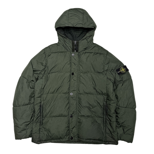 Stone Island 2015 Green Crinkle Reps Puffer Jacket