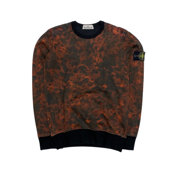 Stone Island 2014 Red Lava Camo Crewneck Sweatshirt