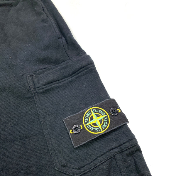 Stone Island Black Cotton Fleece Shorts