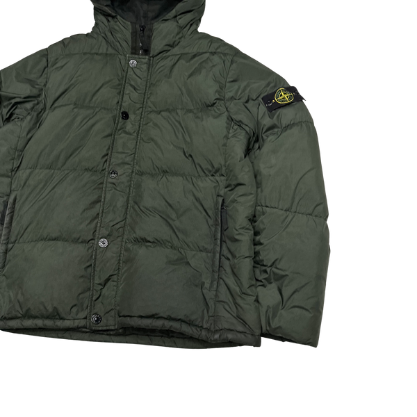 Stone Island 2015 Green Crinkle Reps Puffer Jacket