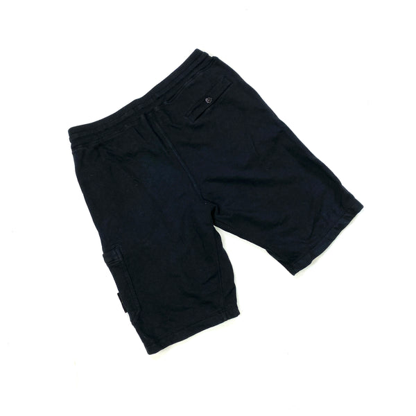 Stone Island Black Cotton Fleece Shorts