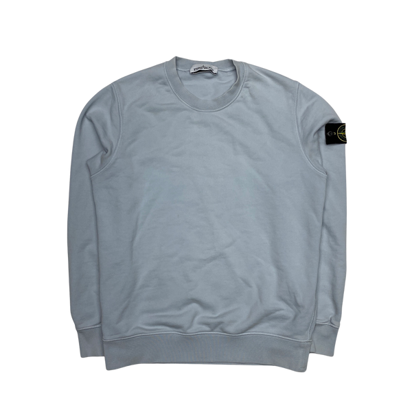 Stone Island Ice Blue Cotton Sweatshirt