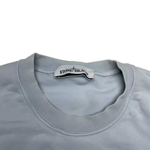 Stone Island Ice Blue Cotton Sweatshirt