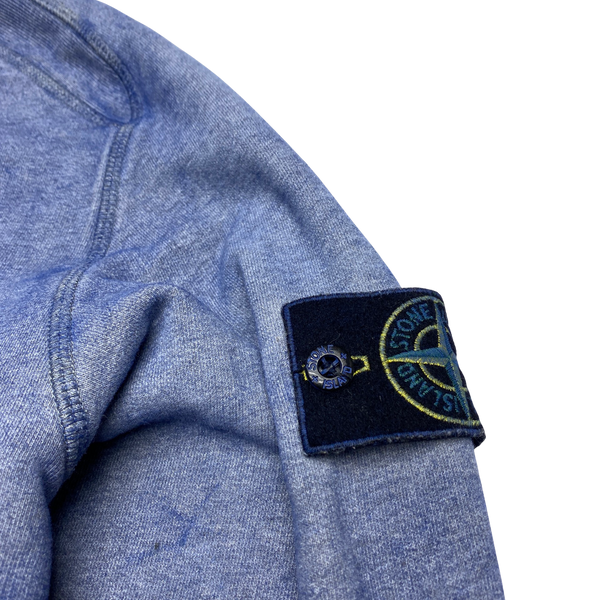 Stone Island Blue Dust Treatment Cotton Crewneck Sweatshirt