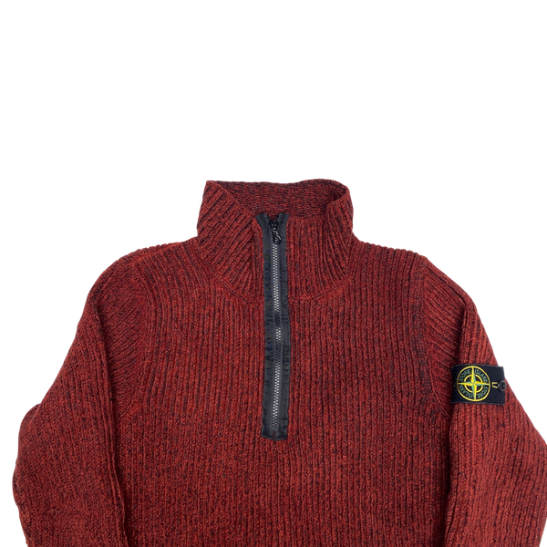 Stone Island 2002 Vintage Two Tone Red Knitted Pullover