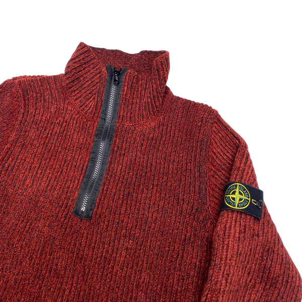 Stone Island 2002 Vintage Two Tone Red Knitted Pullover