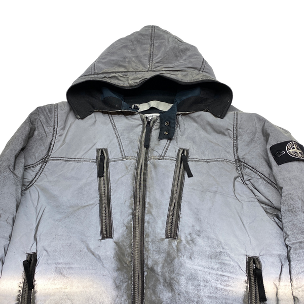 Stone island reflective jacket silver hotsell