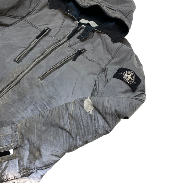 Stone Island Liquid Reflective Silver Fleece Lined Jacket
