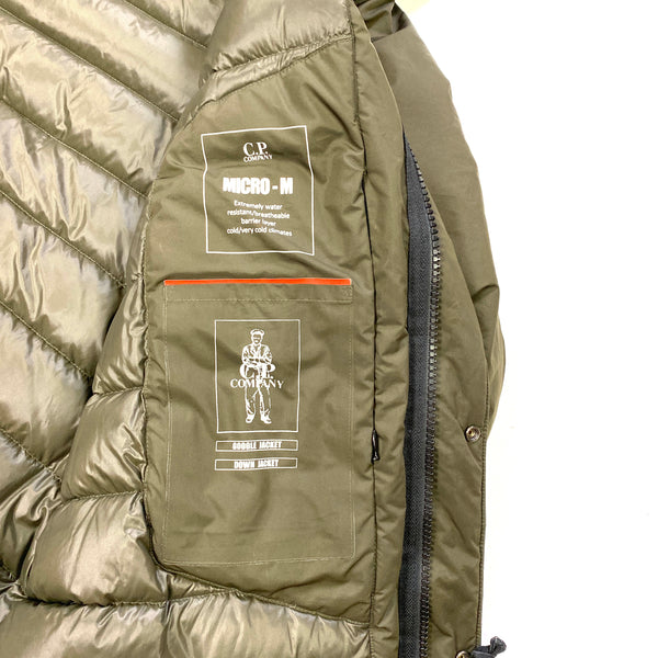 CP Company Olive Micro M Down Goggle Jacket