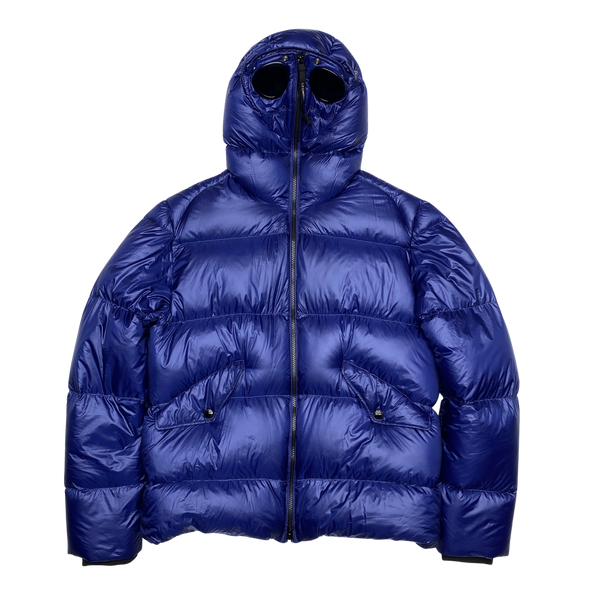 CP Company Blue D Down Shell Goggle Puffer Jacket