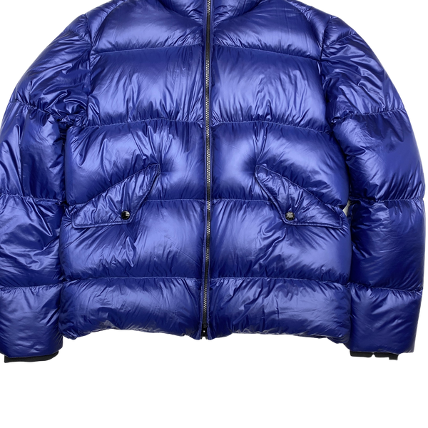 CP Company Blue D Down Shell Goggle Puffer Jacket
