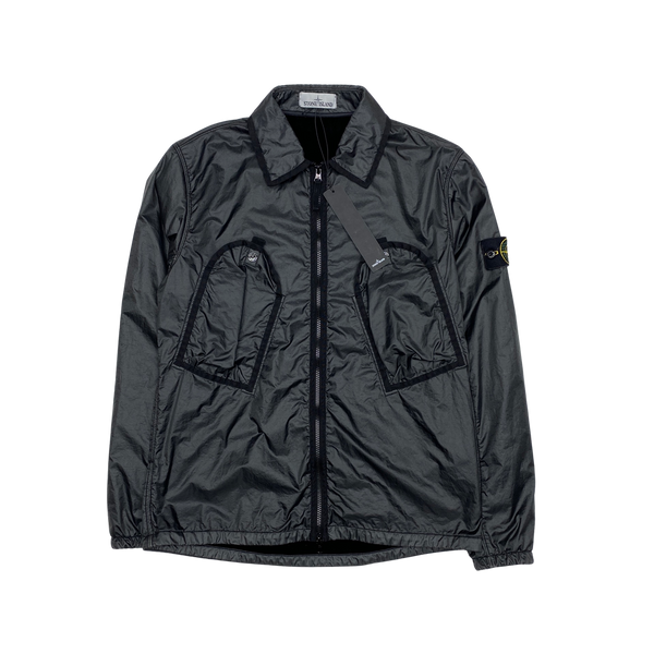 Stone Island 2020 Black Lamy Flock Zipped Overshirt