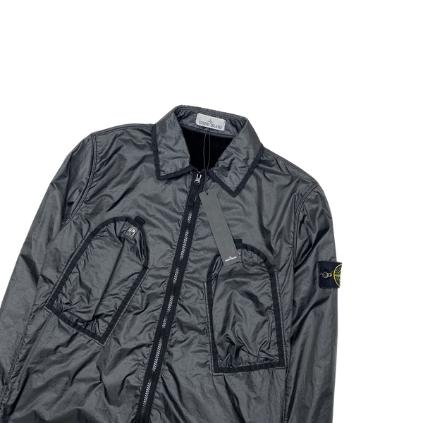 Stone Island 2020 Black Lamy Flock Zipped Overshirt