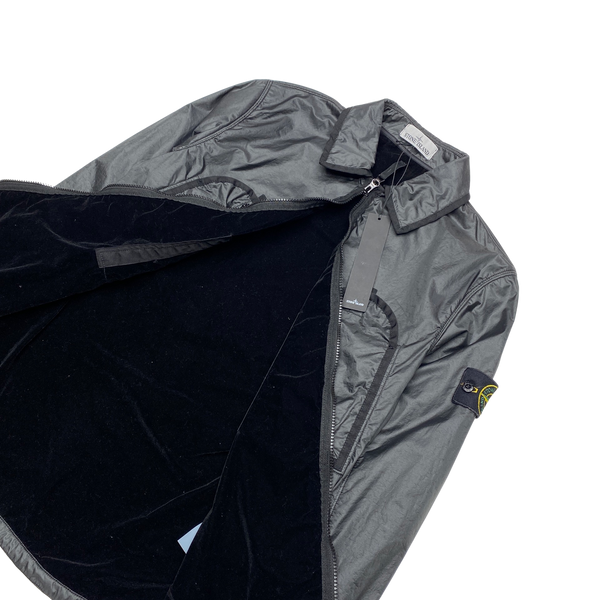 Stone Island 2020 Black Lamy Flock Zipped Overshirt