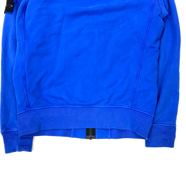 Stone Island Blue Hooded Zip Up Jumper