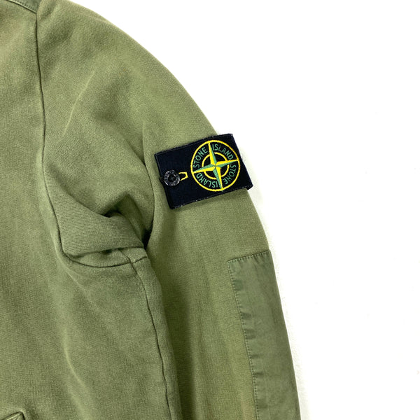 Stone Island Thick Cotton Olive Hooded Jumper