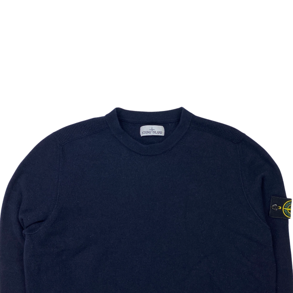 Stone Island Navy Blue Wool Crewneck Jumper