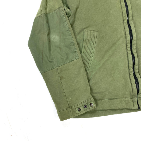 Stone Island Thick Cotton Olive Hooded Jumper