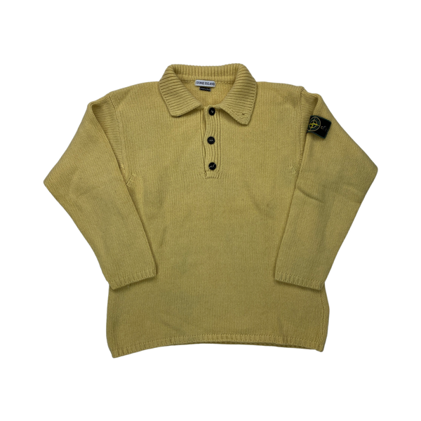 Stone Island 1996 Yellow Wool Knitted Pullover