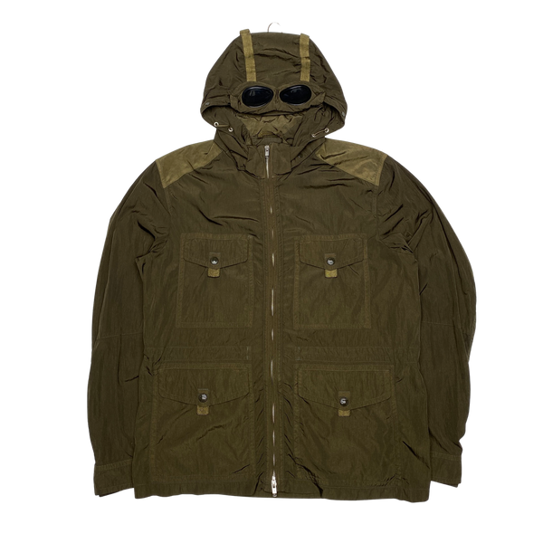 CP Company Khaki Multipocket Nylon Goggle Jacket