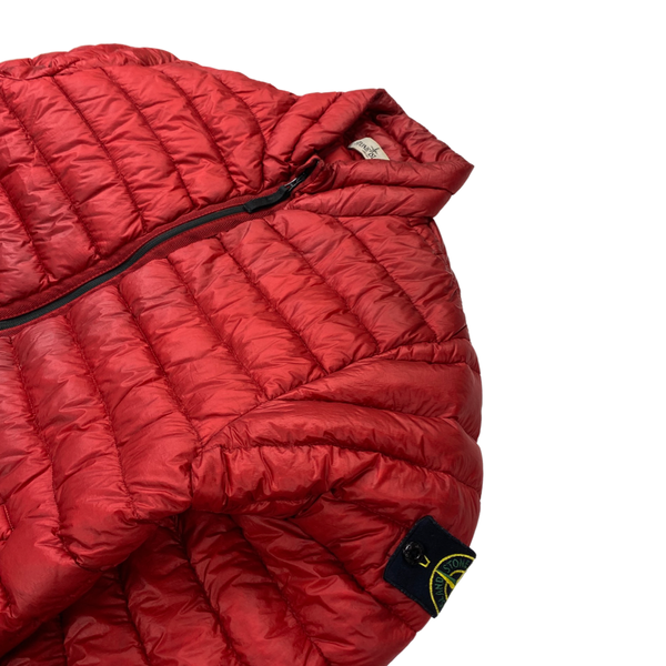 Stone Island Red Garment Dyed Down Puffer Jacket