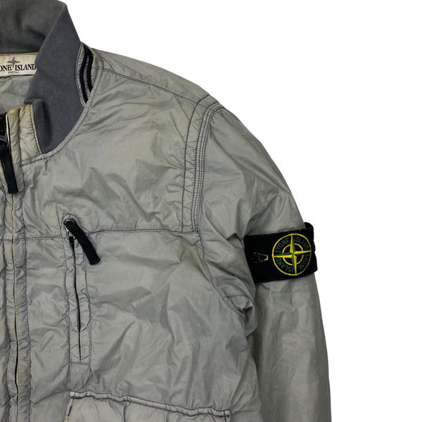 Stone Island Grey Garment Dyed Nylon Tela Quilted Jacket
