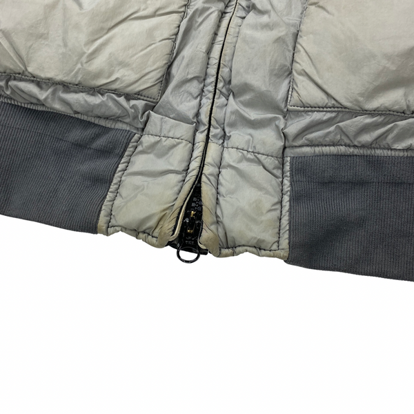 Stone Island Grey Garment Dyed Nylon Tela Quilted Jacket