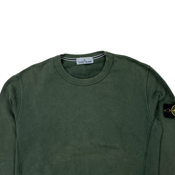Stone Island Dark Green Cotton Crewneck Sweatshirt
